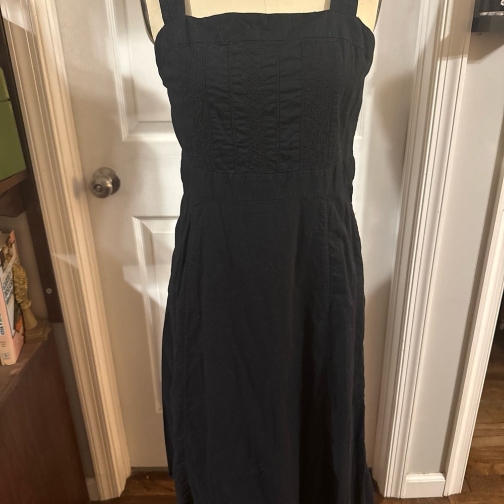 J. Crew Cottagecore Black Midi Dress